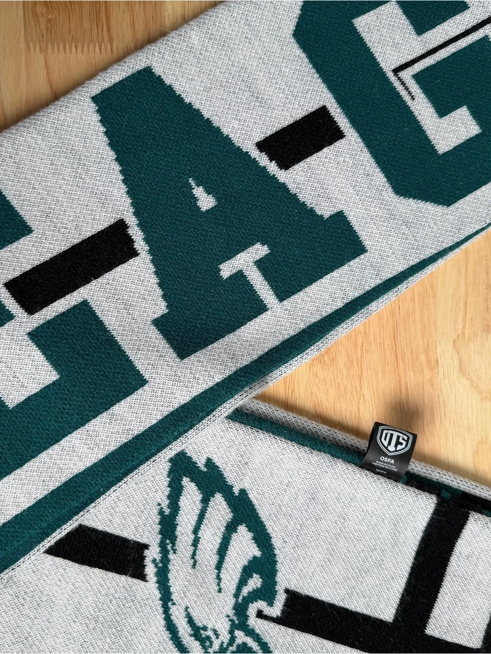 NFL Philadelphia Eagles Teal, White & Black Knit Scarf
